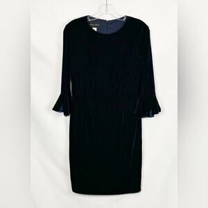 Donna Morgan Royal Blue Crushed Velvet Sheath Dress Size 4 Formal Cocktail Glam